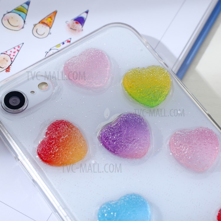 Clear 3D Decor Soft TPU Phone Cover Case for Apple iPhone 8/7/SE (2nd Generation) - Style L-3