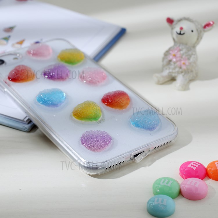 Clear 3D Decor Soft TPU Phone Cover Case for Apple iPhone 8/7/SE (2nd Generation) - Style L-4