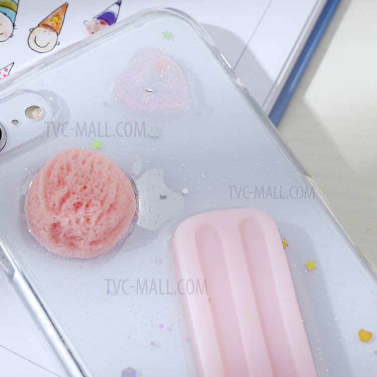 Clear 3D Decor Soft TPU Phone Cover Case for Apple iPhone 8/7/SE (2nd Generation) - Style M-3