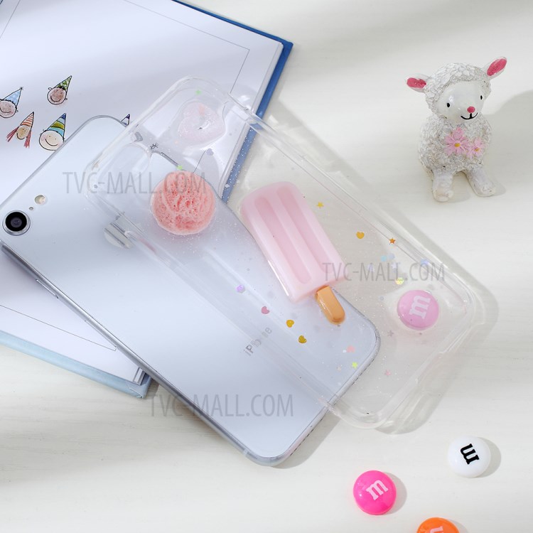 Clear 3D Decor Soft TPU Phone Cover Case for Apple iPhone 8/7/SE (2nd Generation) - Style M-5