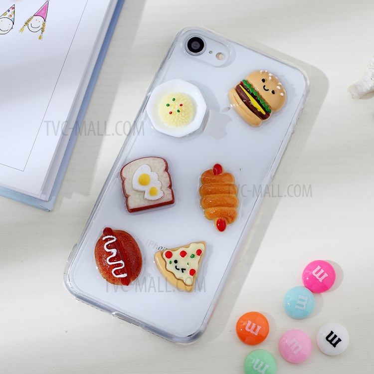 Clear 3D Decor Soft TPU Phone Cover Case for Apple iPhone 8/7/SE (2nd Generation) - Style N-1