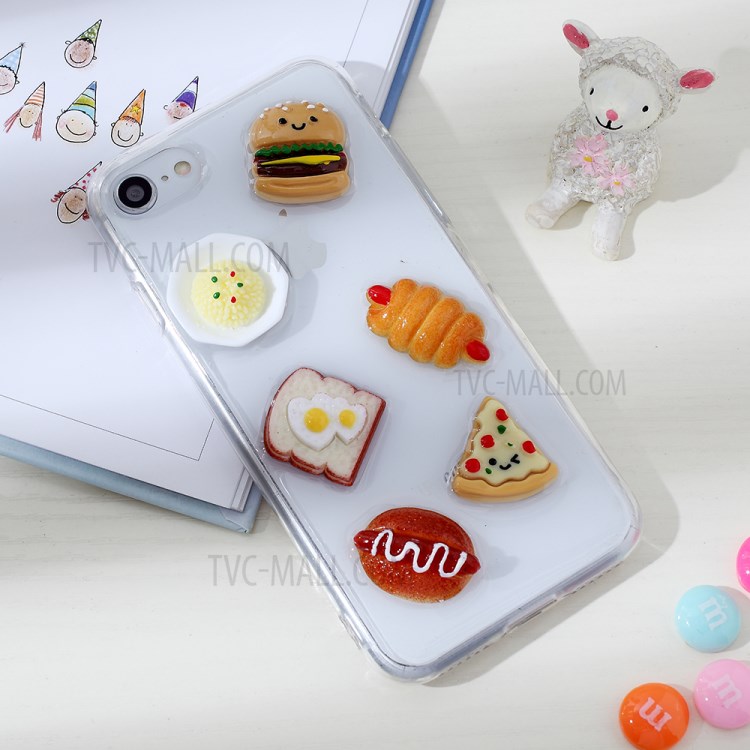 Clear 3D Decor Soft TPU Phone Cover Case for Apple iPhone 8/7/SE (2nd Generation) - Style N-2