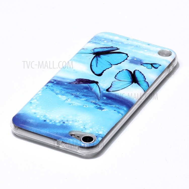 Noctilucent Patterned IMD TPU Shell Case for iPod Touch (2019)/6/5 - Blue Butterfly-3