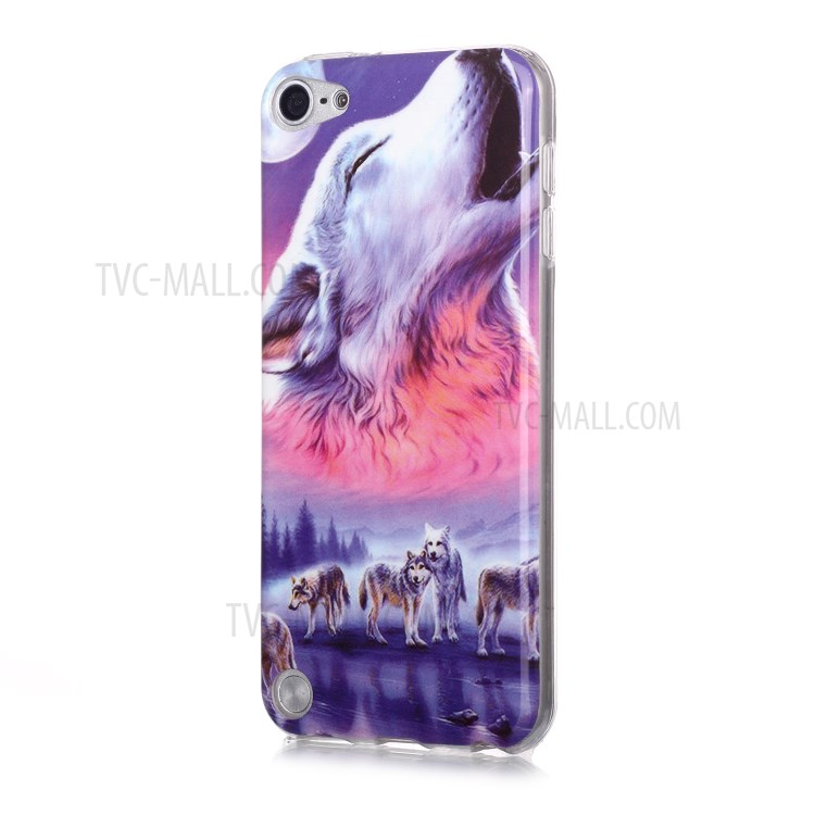 Noctilucent Patterned IMD TPU Shell Case for iPod Touch (2019)/6/5 - Howling Wolf-2