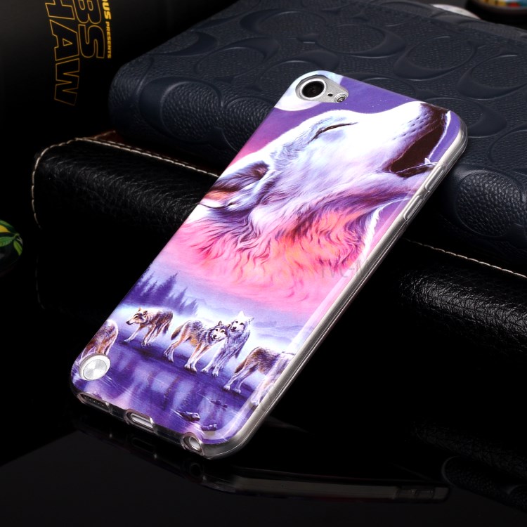 Noctilucent Patterned IMD TPU Shell Case for iPod Touch (2019)/6/5 - Howling Wolf-4
