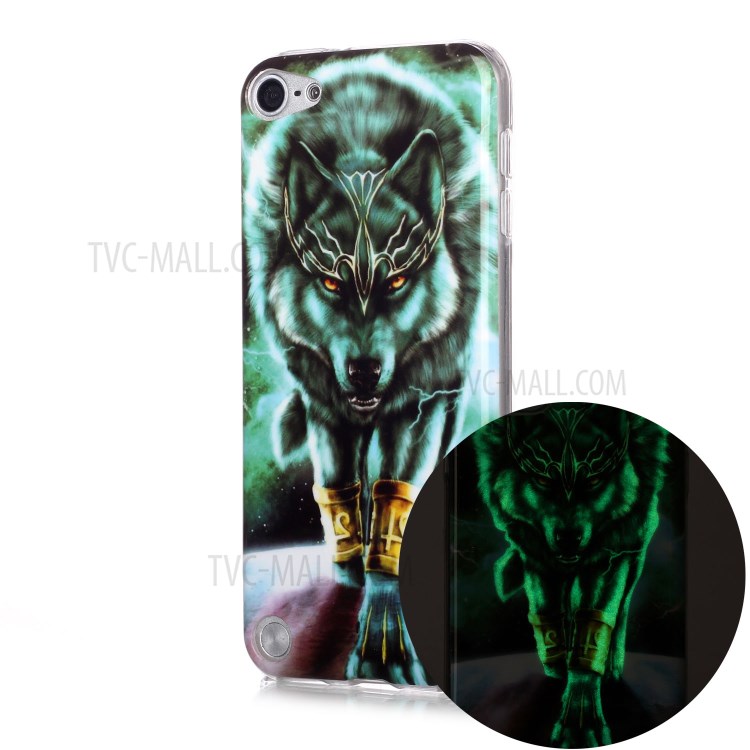 Noctilucent Patterned IMD TPU Shell Case for iPod Touch (2019)/6/5 - Wolf-1