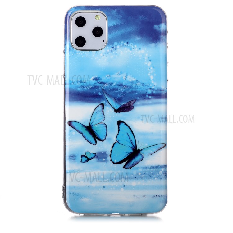 Noctilucent IMD TPU Back Shell for iPhone 11 Pro Max 6.5 inch - Blue Butterflies-2