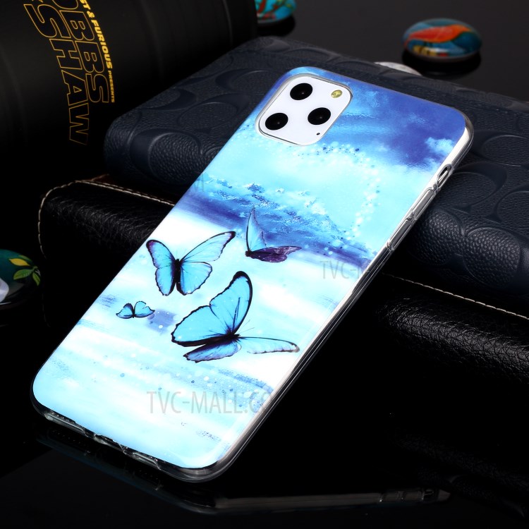 Noctilucent IMD TPU Back Shell for iPhone 11 Pro Max 6.5 inch - Blue Butterflies-4