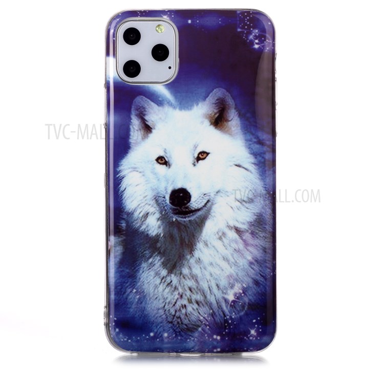 Noctilucent IMD TPU Back Shell for iPhone 11 Pro Max 6.5 inch - White Wolf-2