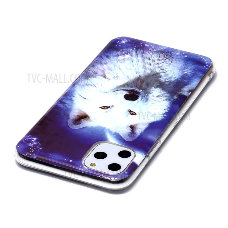 Noctilucent IMD TPU Back Shell for iPhone 11 Pro Max 6.5 inch - White Wolf-3
