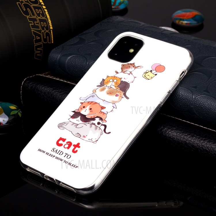 Noctilucent Patterned IMD TPU Back Case for iPhone 11 6.1 inch - Cats-4