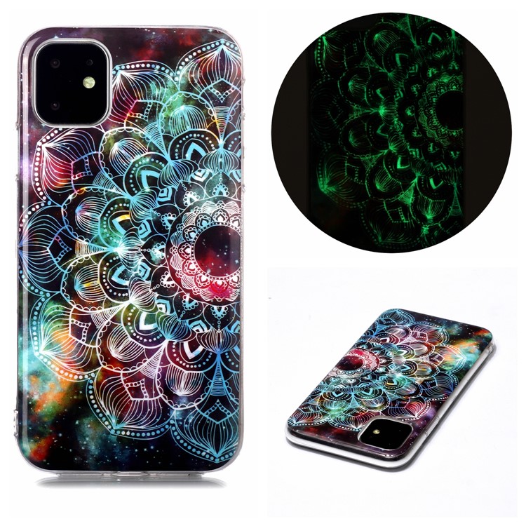 Noctilucent Patterned IMD TPU Back Case for iPhone 11 6.1 inch - Mandala Flower-1