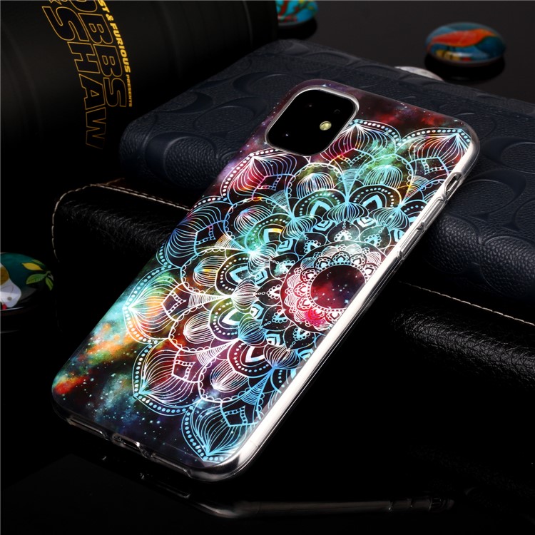 Noctilucent Patterned IMD TPU Back Case for iPhone 11 6.1 inch - Mandala Flower-4