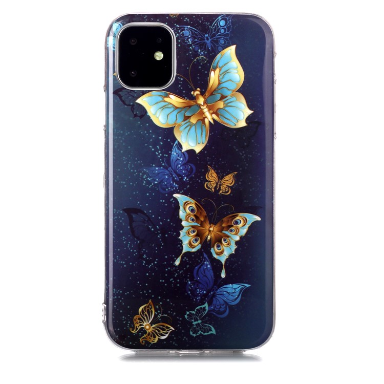 Étui de Dos IMD TPU à Motifs Nocticencents Pour Iphone 11 6,1 Pouces - Papillon Vif