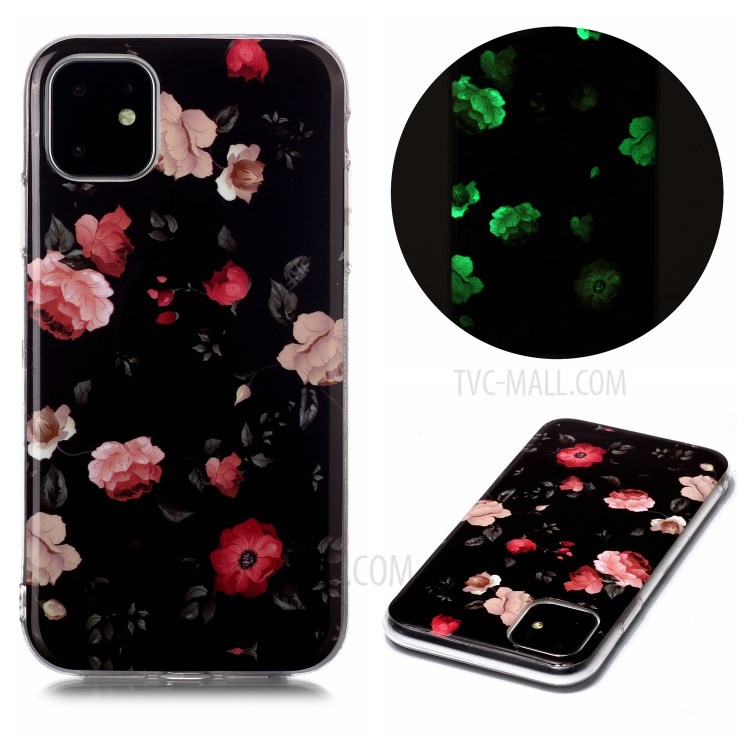 Noctilucent Patterned IMD TPU Back Case for iPhone 11 6.1 inch - Beautiful Flowers-1
