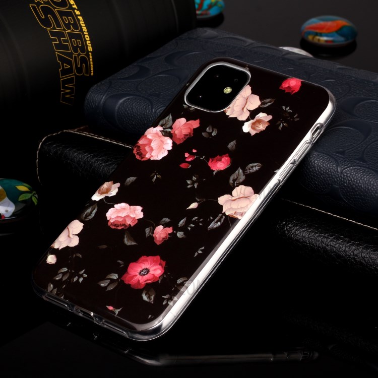 Noctilucent Patterned IMD TPU Back Case for iPhone 11 6.1 inch - Beautiful Flowers-4