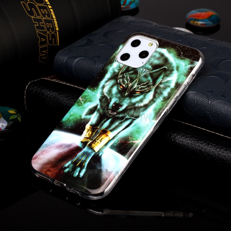 Noctilucent IMD TPU Phone Shell for iPhone 11 Pro 5.8 inch - Fierce Wolf-4