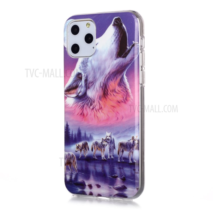 Noctilucent IMD TPU Phone Shell for iPhone 11 Pro 5.8 inch - Wolf Howling-2
