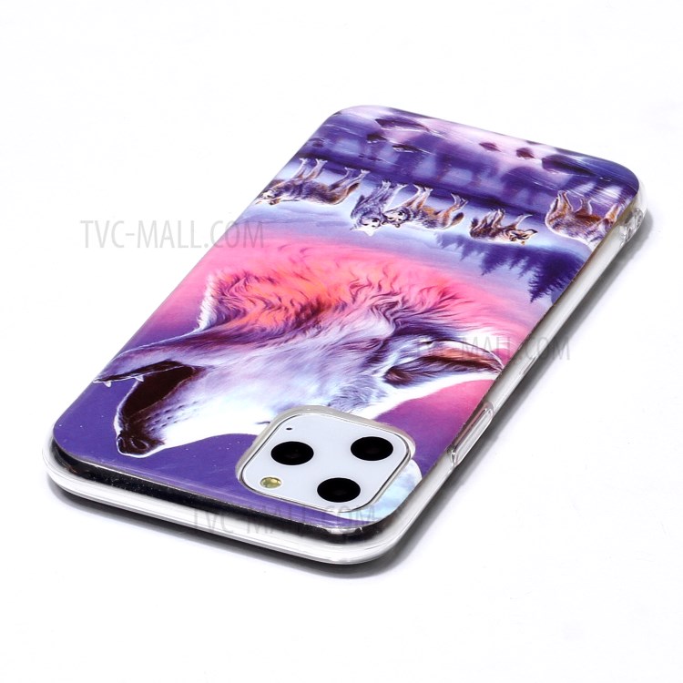 Noctilucent IMD TPU Phone Shell for iPhone 11 Pro 5.8 inch - Wolf Howling-3