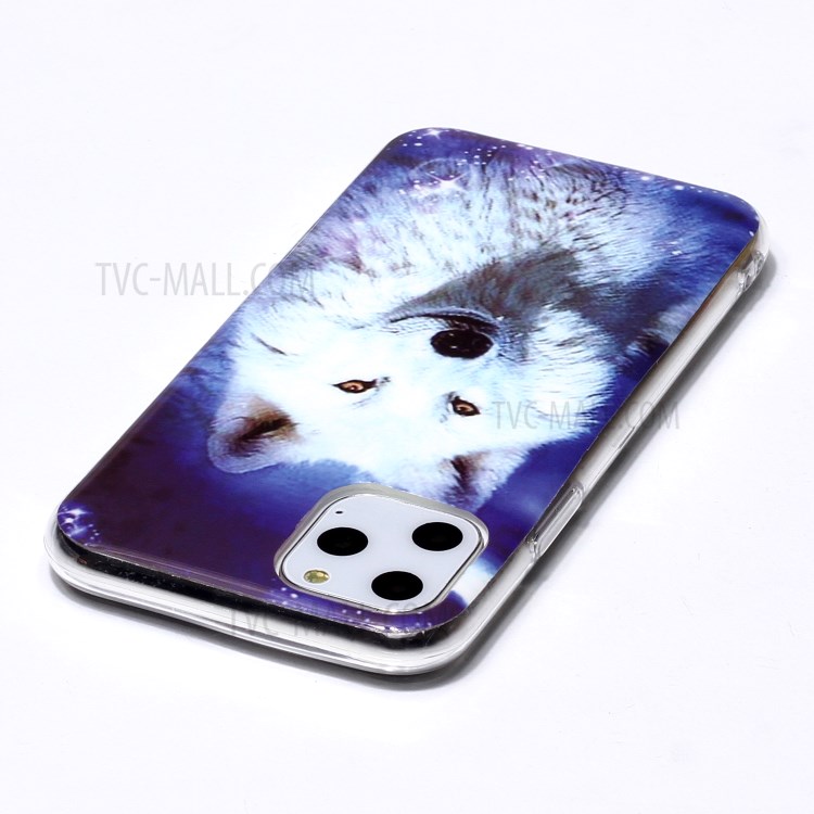 Noctilucent IMD TPU Phone Shell for iPhone 11 Pro 5.8 inch - White Wolf-3