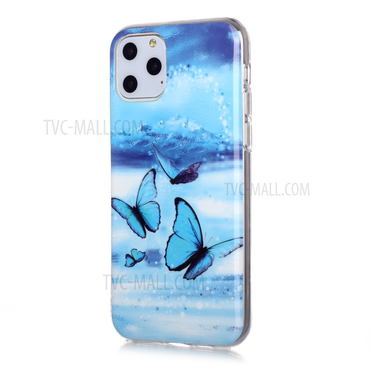 Noctilucent IMD TPU Phone Shell for iPhone 11 Pro 5.8 inch - Blue Butterflies-2