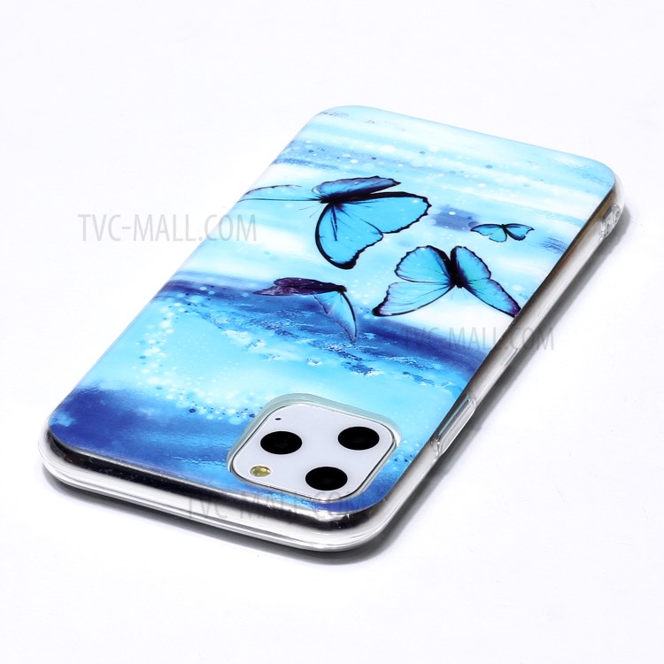 Noctilucent IMD TPU Phone Shell for iPhone 11 Pro 5.8 inch - Blue Butterflies-3