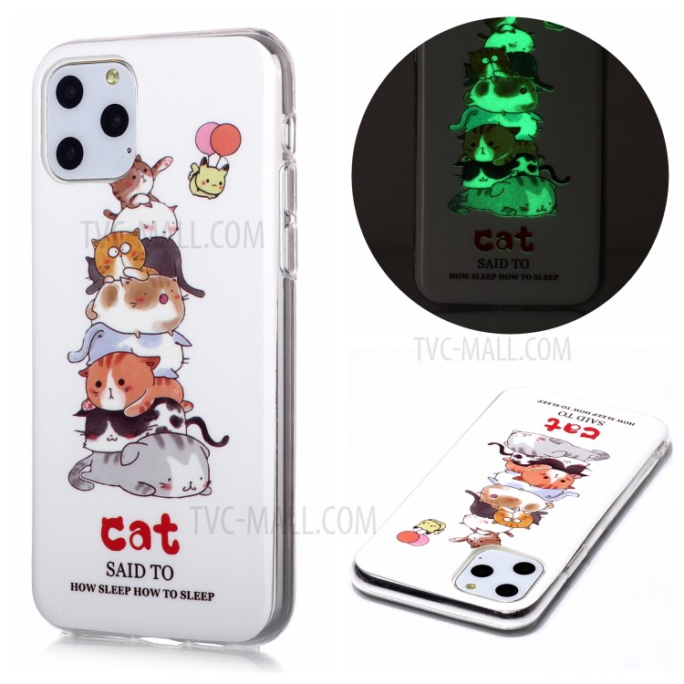 Noctilucent IMD TPU Phone Shell for iPhone 11 Pro 5.8 inch - Cats-1