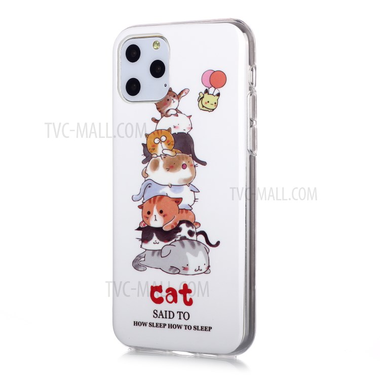 Noctilucent IMD TPU Phone Shell for iPhone 11 Pro 5.8 inch - Cats-2