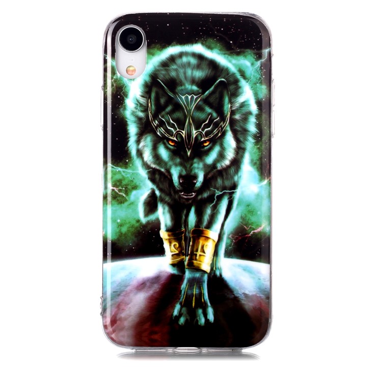 Noctilucent TPU Flexible Phone Case for Apple iPhone XR 6.1 inch - Wolf-2