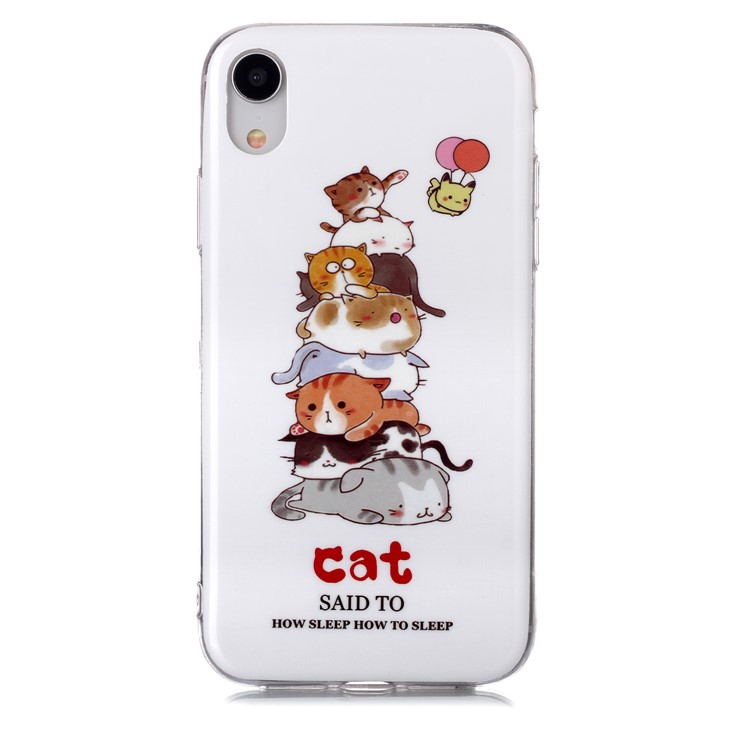 Noctilucent TPU Flexible Phone Case for Apple iPhone XR 6.1 inch - Cats-2