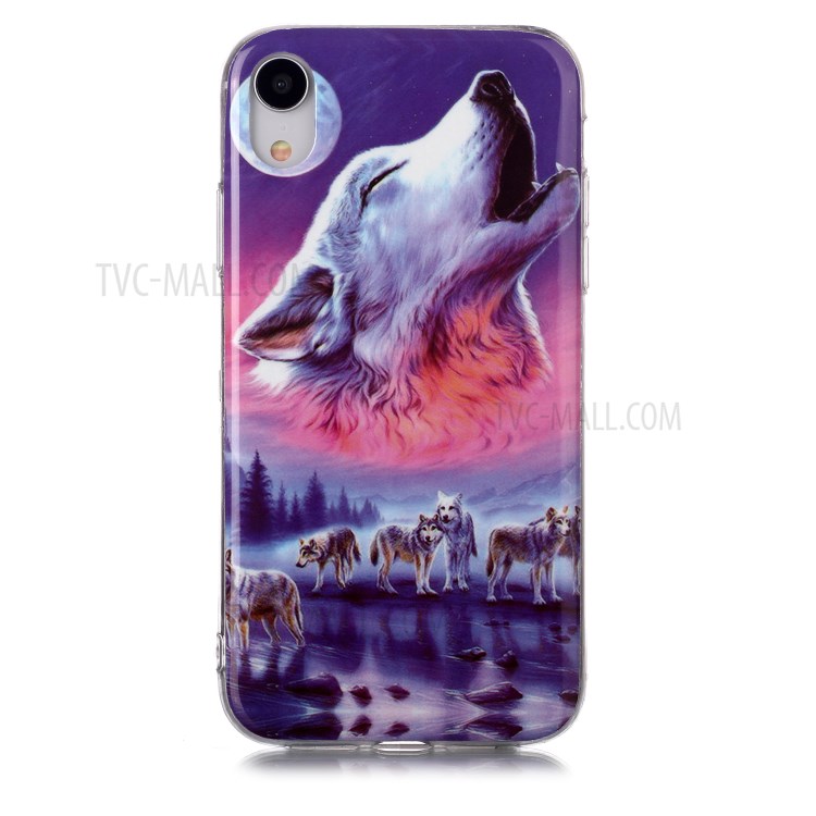 Noctilucent TPU Flexible Phone Case for Apple iPhone XR 6.1 inch - Howling Wolf-2