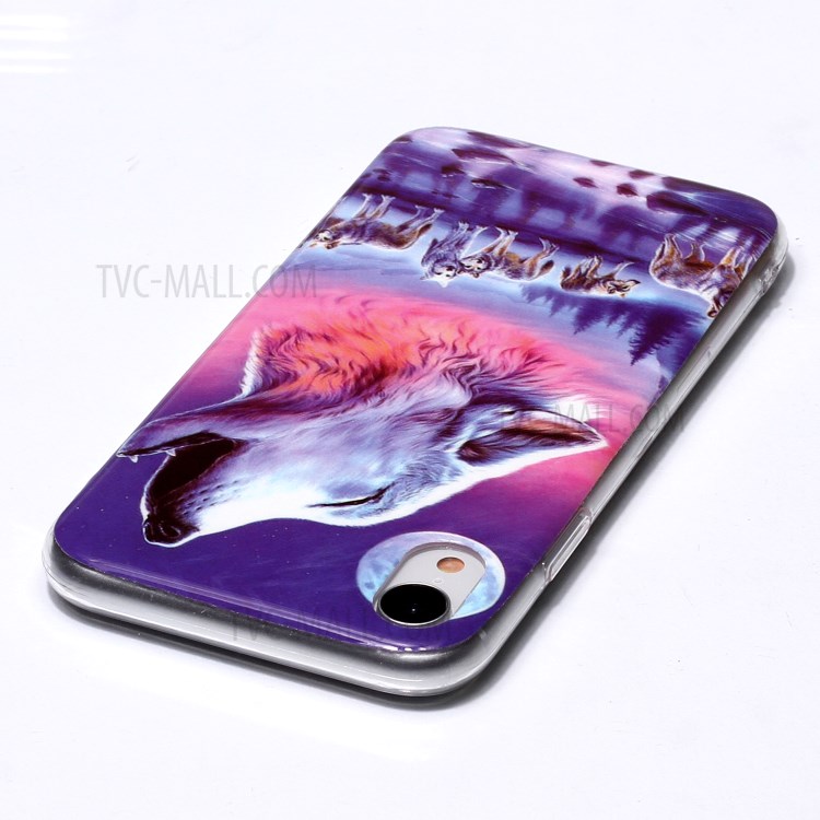 Noctilucent TPU Flexible Phone Case for Apple iPhone XR 6.1 inch - Howling Wolf-3
