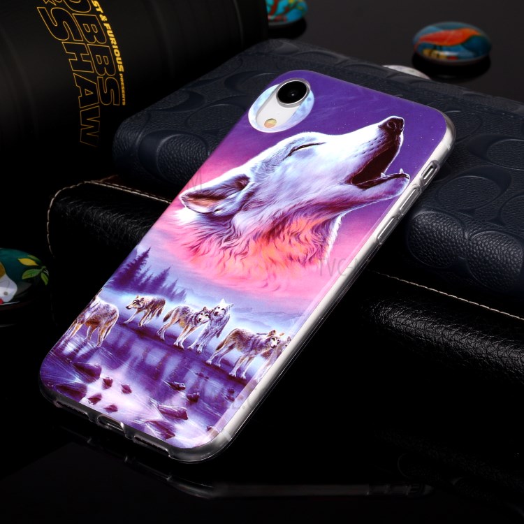 Noctilucent TPU Flexible Phone Case for Apple iPhone XR 6.1 inch - Howling Wolf-4
