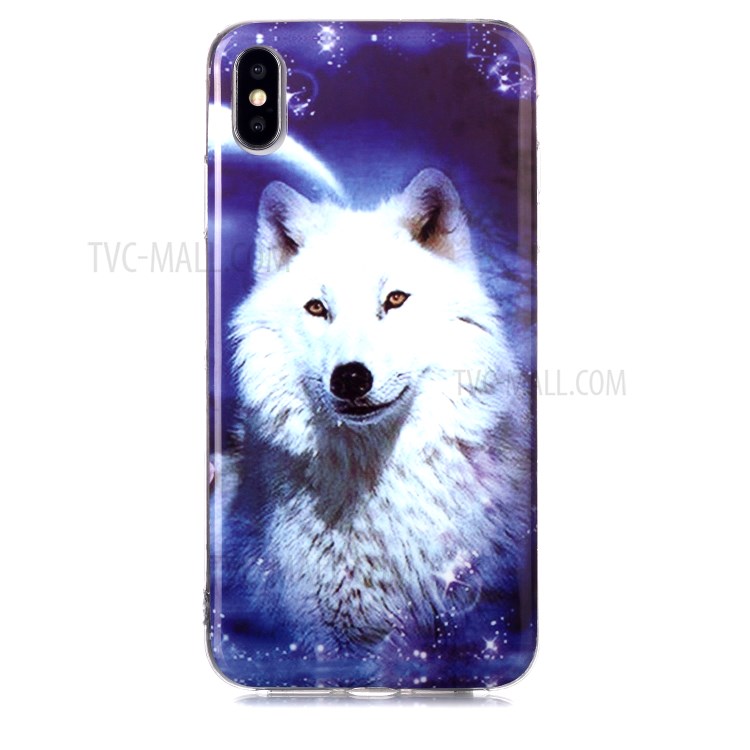 Luminous TPU Pattern Printing IMD Protetive Phone Case for Apple iPhone XS Max 6.5 inch - Dog-2