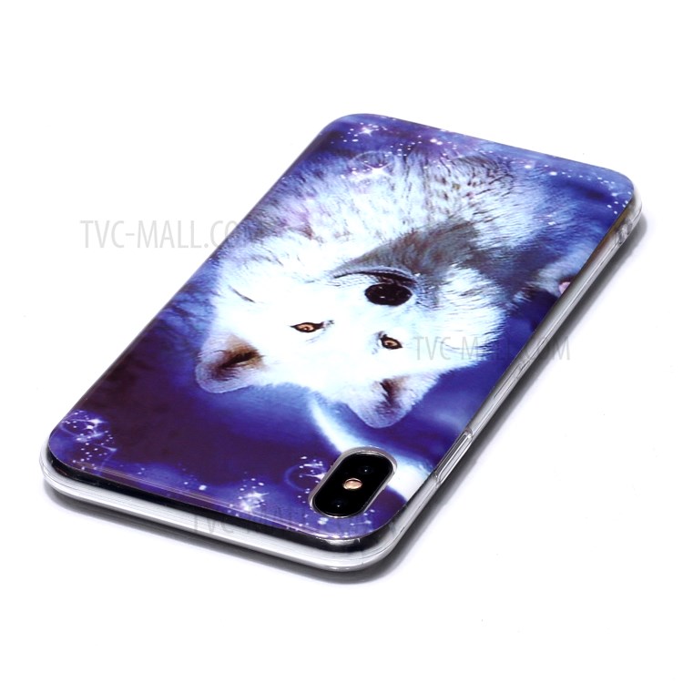 Luminous TPU Pattern Printing IMD Protetive Phone Case for Apple iPhone XS Max 6.5 inch - Dog-3
