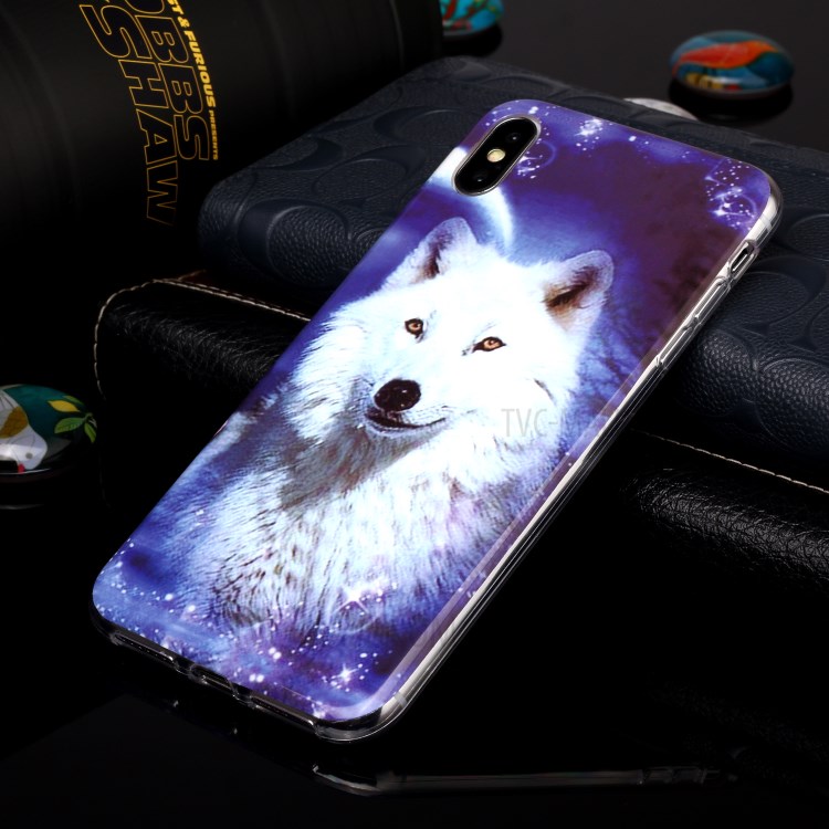 Luminous TPU Pattern Printing IMD Protetive Phone Case for Apple iPhone XS Max 6.5 inch - Dog-4