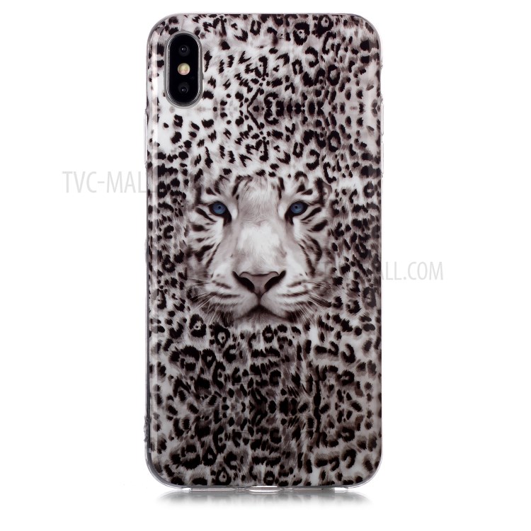 Luminous TPU Pattern Printing IMD Protetive Phone Case for Apple iPhone XS Max 6.5 inch - Leopard-2