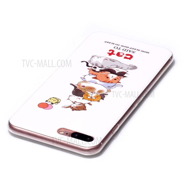 Noctilucent IMD TPU Phone Cover for iPhone 8 Plus/7 Plus 5.5 inch - Cats-3