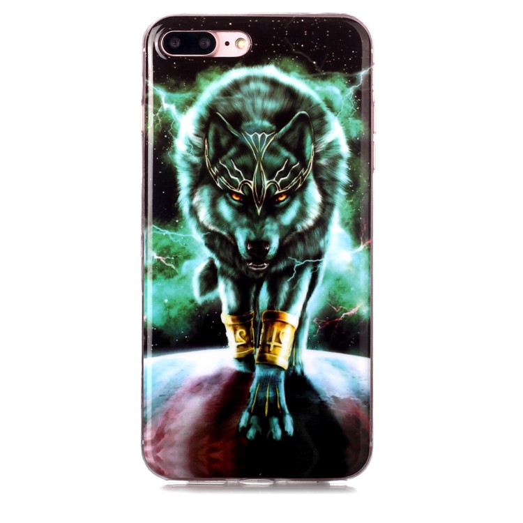 Noctilucent IMD TPU Phone Cover for iPhone 8 Plus/7 Plus 5.5 inch - Wolf-2