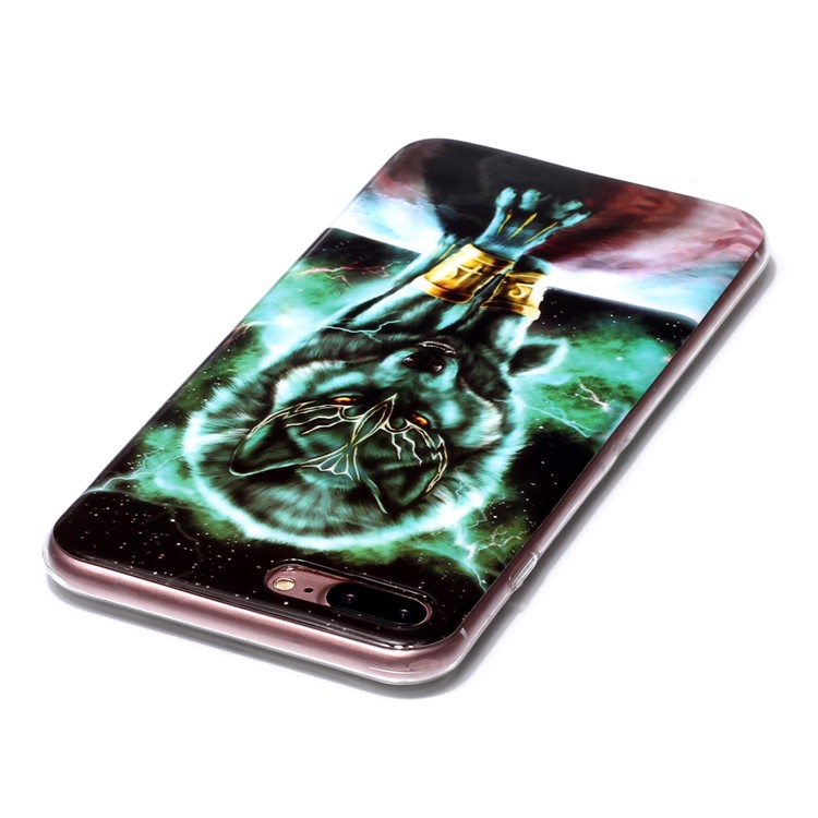 Noctilucent IMD TPU Phone Cover for iPhone 8 Plus/7 Plus 5.5 inch - Wolf-3