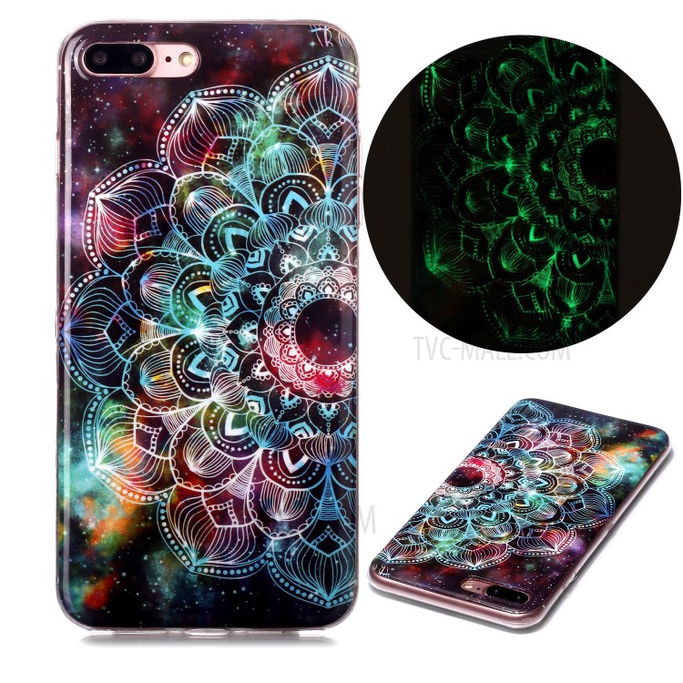 Noctilucent IMD TPU Phone Cover for iPhone 8 Plus/7 Plus 5.5 inch - Mandala Flower-1
