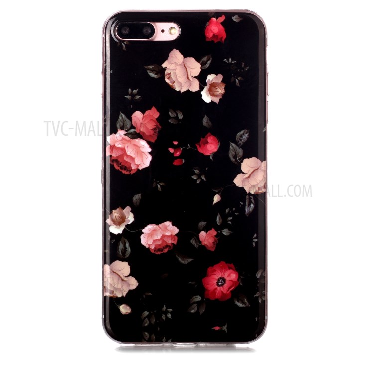 Noctilucent IMD TPU Phone Cover for iPhone 8 Plus/7 Plus 5.5 inch - Flowers-2