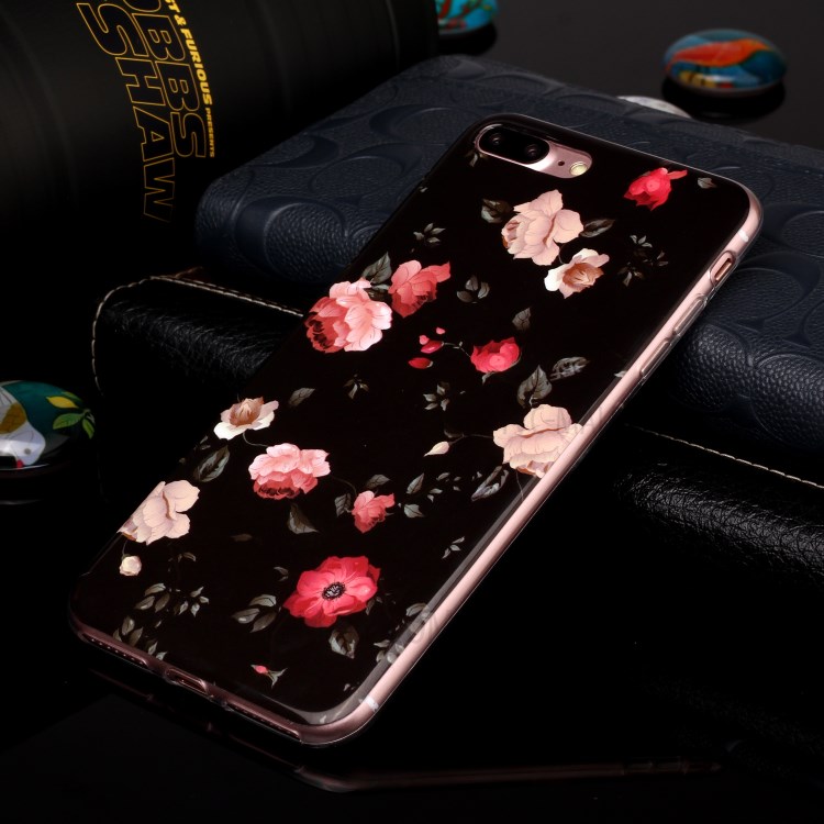 Noctilucent IMD TPU Phone Cover for iPhone 8 Plus/7 Plus 5.5 inch - Flowers-4