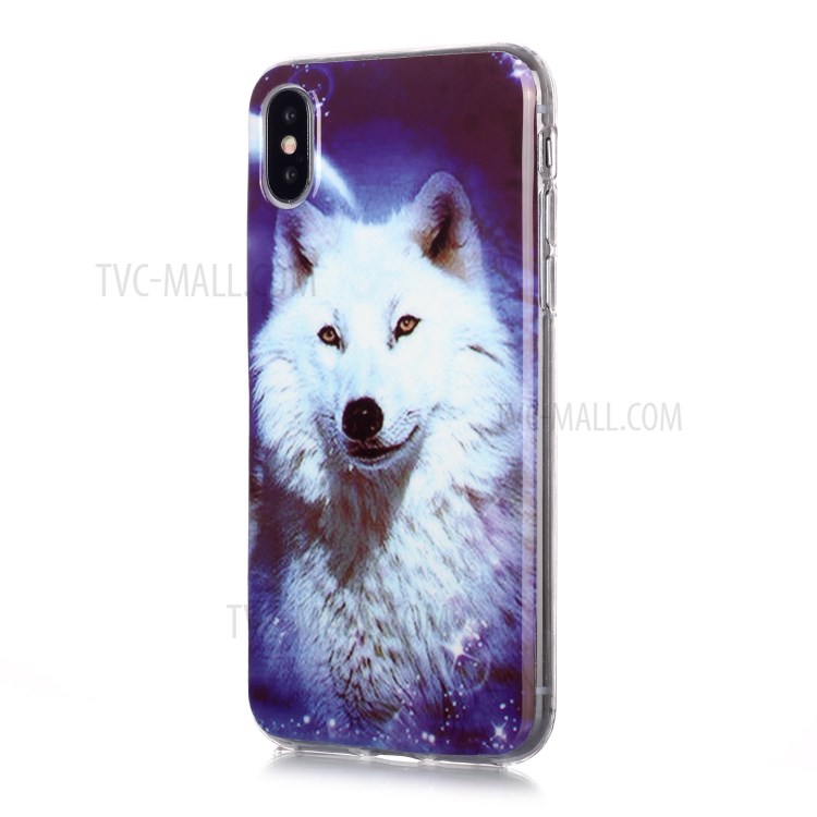 Noctilucent TPU IMD Patterned Protection Phone Case for iPhone X/XS - Dog-2