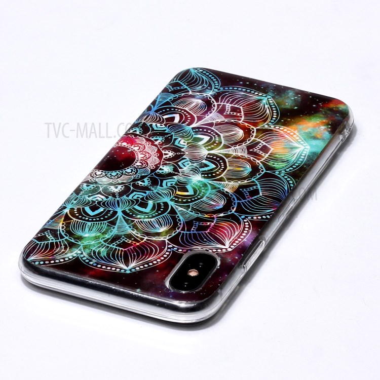 Noctilucent TPU IMD Patterned Protection Phone Case for iPhone X/XS - Mandala-3
