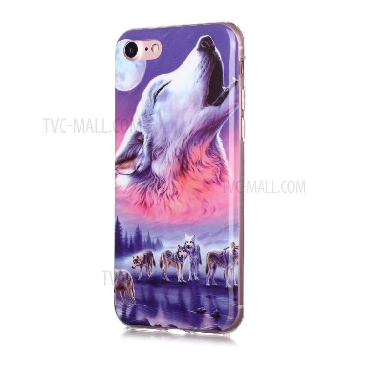 Noctilucent Patterned IMD TPU Phone Case for iPhone 6s/6 - Howling Wolf-2