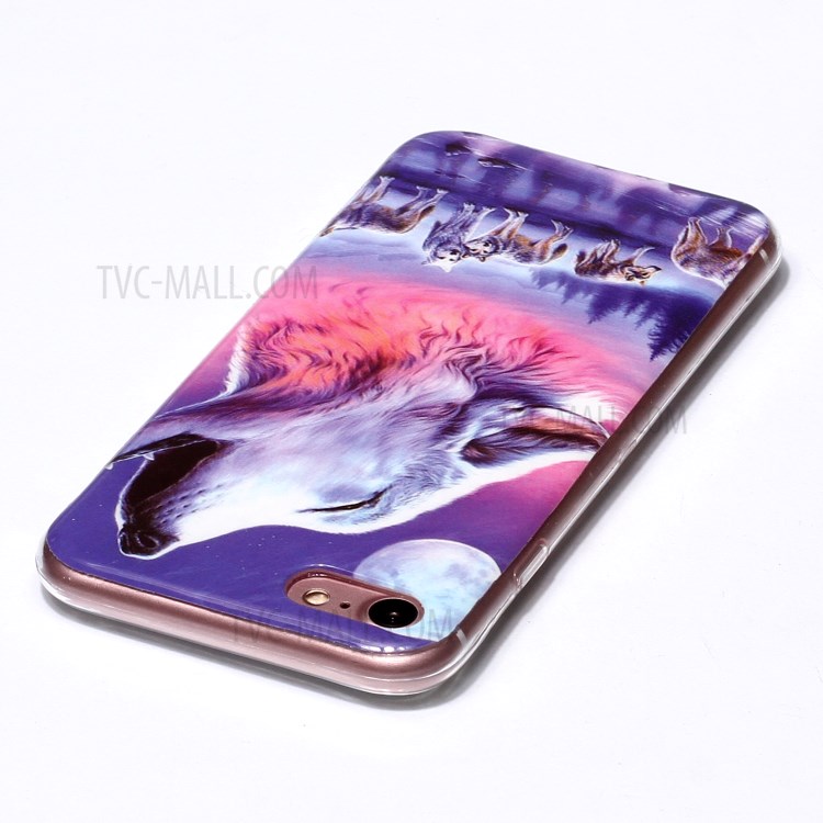 Noctilucent Patterned IMD TPU Phone Case for iPhone 6s/6 - Howling Wolf-3