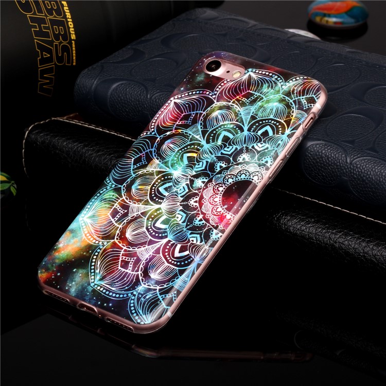 IMD Patterned TPU Luminous Phone Case for iPhone SE (2nd Generation)/8/7 - Mandala Flower-4