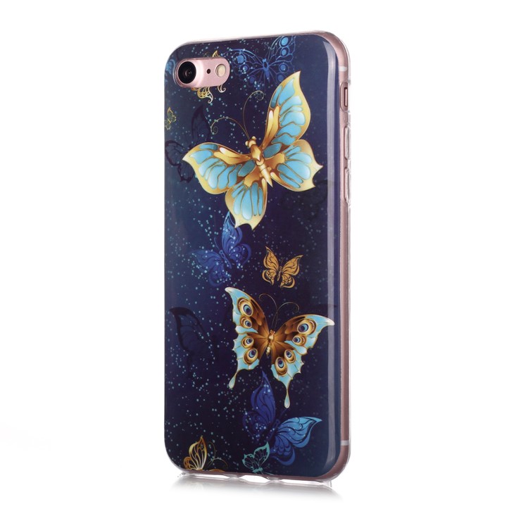 imd estampado de teléfono luminoso tpu para iphone 7 / 8 / se (2020) / se (2022) 4.7 pulgadas - bonita mariposa-2