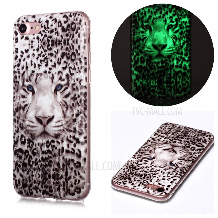IMD Patterned TPU Luminous Phone Case for iPhone SE (2nd Generation)/8/7 - Leopard-1